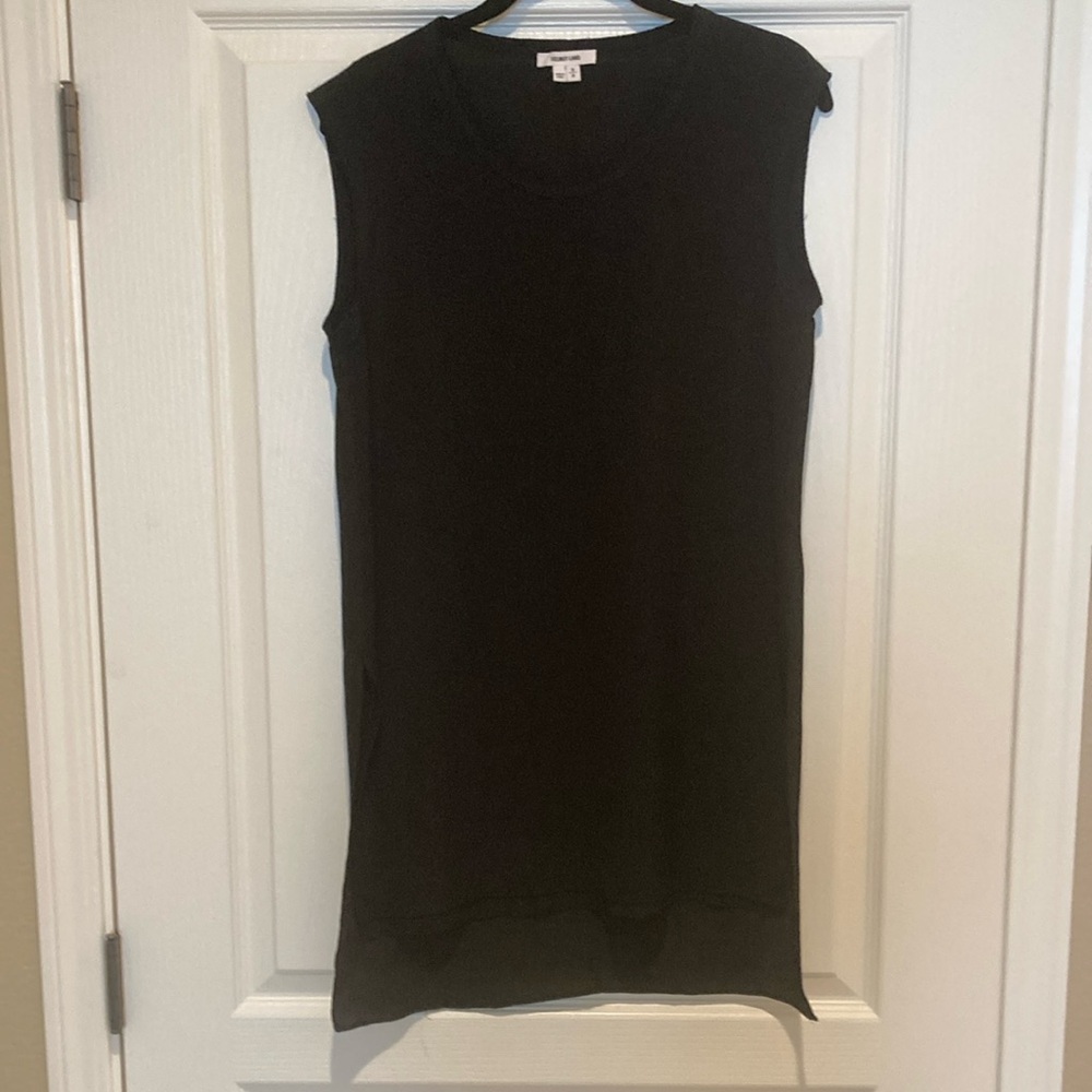 Helmet Lang Silk Blend Black Sleeveless Hi-lo Tunic, size S